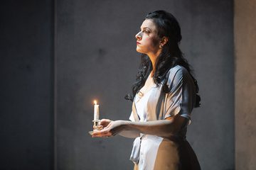 Lady Macbeth holding a candle