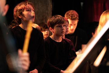 Children performing in the St John Passion with ETO